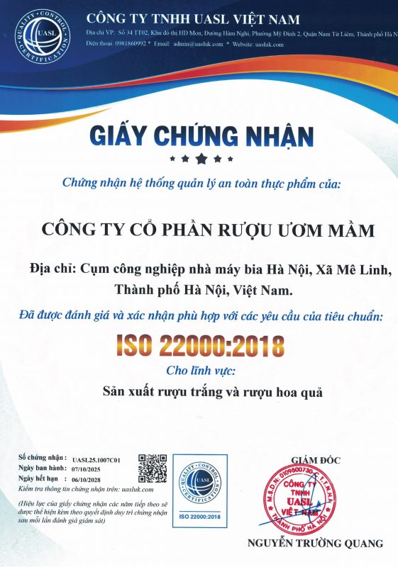 Cam kết an toàn trong từng giọt rượu Mầm