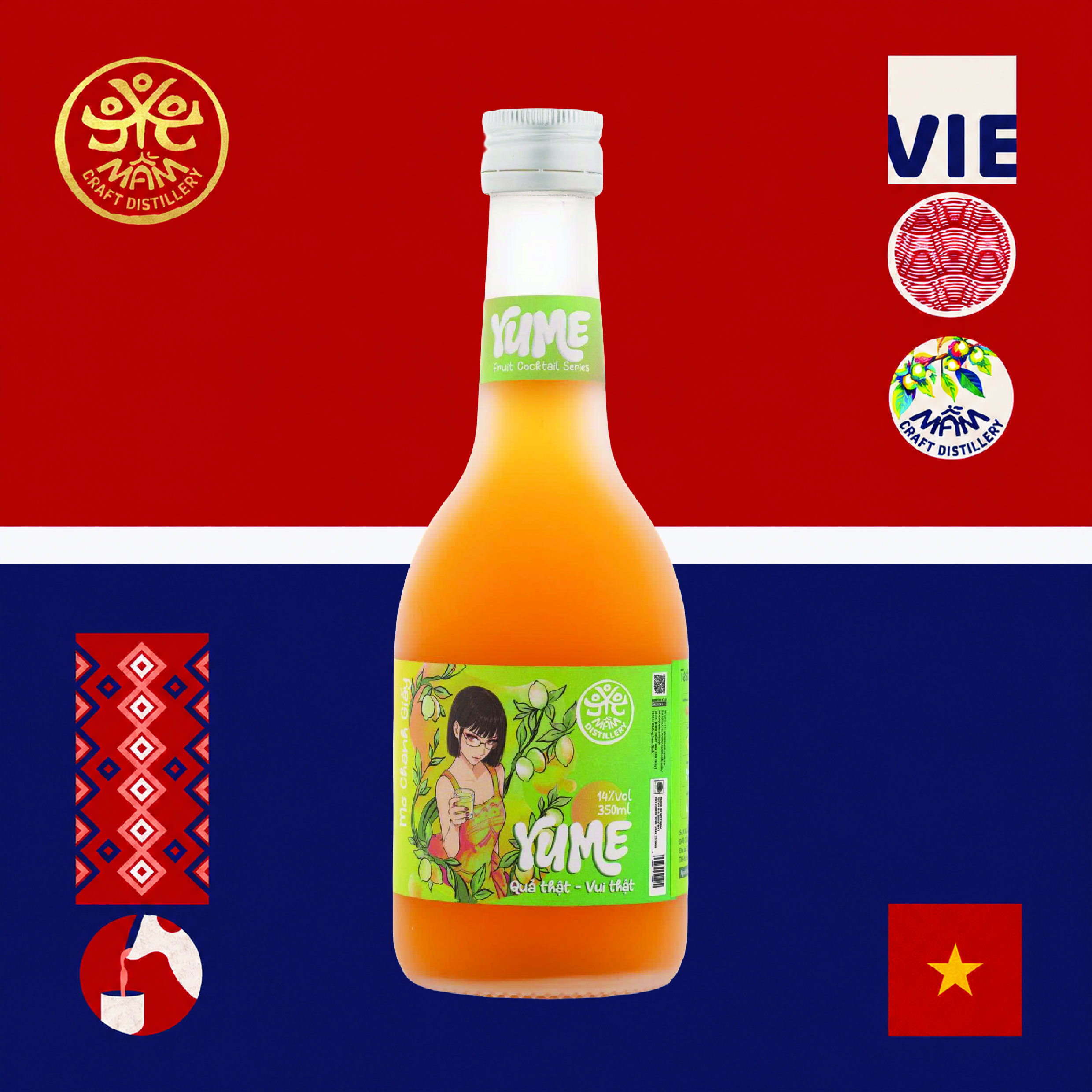 Rượu Mơ YUME Mầm Distillery Có Thịt Quả Thật (350ml - 16% Vol) - Ảnh 2