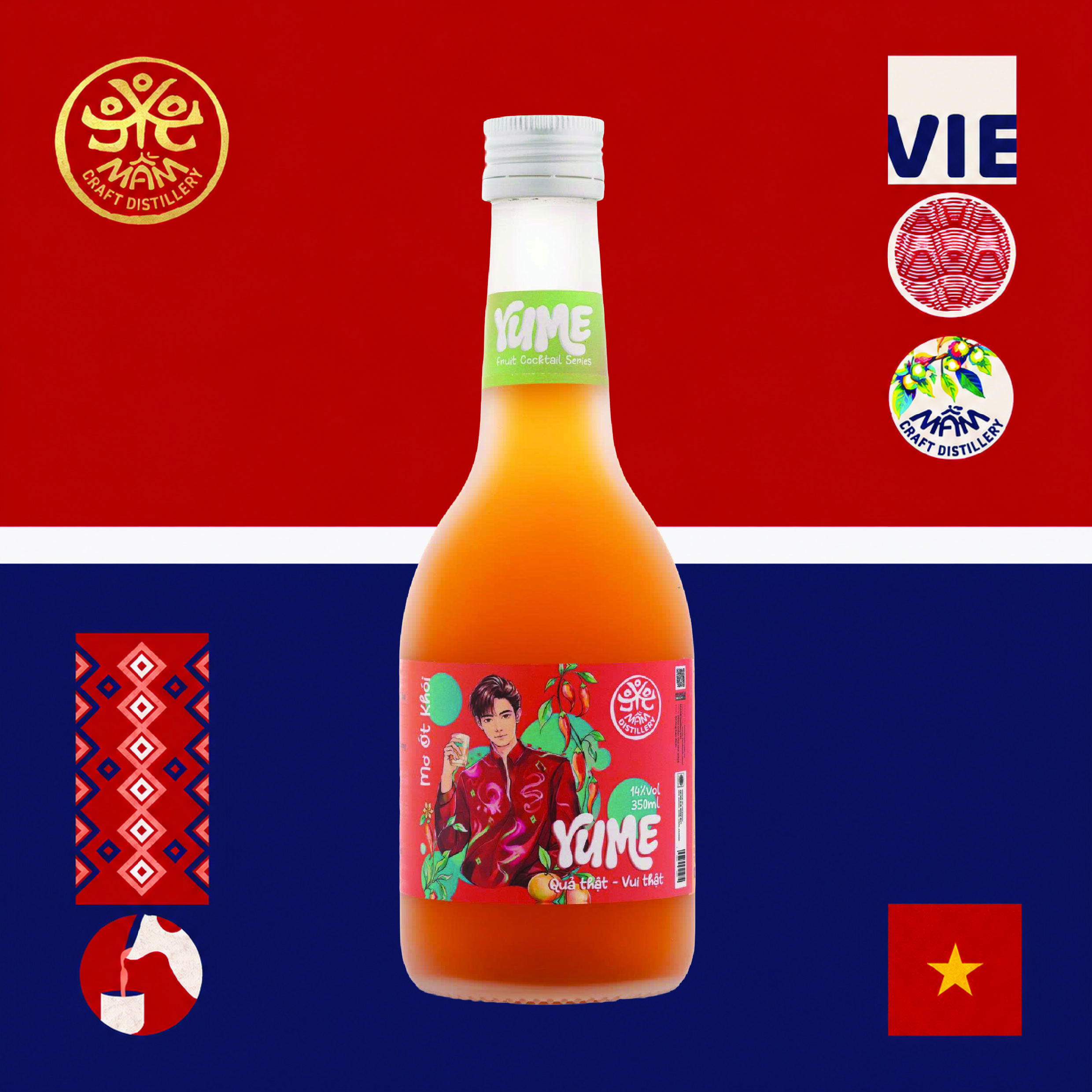 Rượu Mơ YUME Mầm Distillery Có Thịt Quả Thật (350ml - 16% Vol) - Ảnh 4
